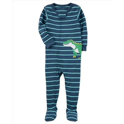1-Piece Dinosaur Snug Fit Cotton PJs