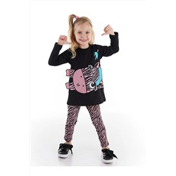 Denokids Zıpır Zebra Kız Tunik Takım CFF-21S1-035