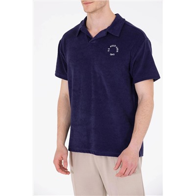 Erkek Lacivert Comfort Polo Yaka Tişört