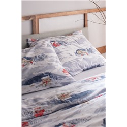 Erig King Size %100 Pamuk Flanel Nevresim Takımı - Mavi