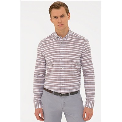 Pierre Cardin Kahverengi Slim Fit Gömlek G021GL004.000.1294522
