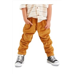 Denokids Fitilli Kadife Hardal Erkek Çocuk Pantolon CFF-23S1-039