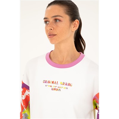 Kadın Beyaz Sweatshirt