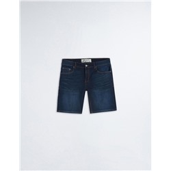 Slim Fit Denim Shorts, Men, Dark Blue