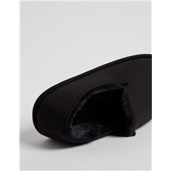 Fake Fur Slippers, Men, Black