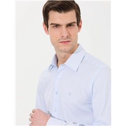Açık Mavi Slim Fit Uzun Kollu Gömlek