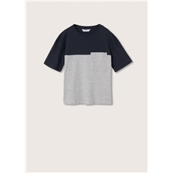 Camiseta bicolor bolsillo -  Niño | MANGO OUTLET España