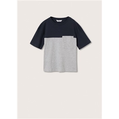 Camiseta bicolor bolsillo -  Niño | MANGO OUTLET España