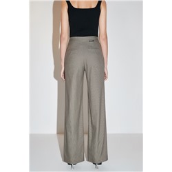 Pantalón palazzo de tiro alto Caqui