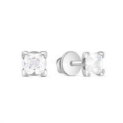 Серьги-пусеты из серебра с фианитами родированные 925 пробы 25005р200