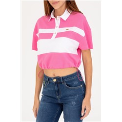 Kadın Pembe Polo Yaka Tişört