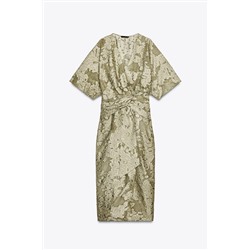 TEXTURED DRAPED DRESS