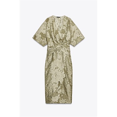 TEXTURED DRAPED DRESS