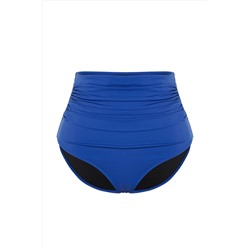 Lacivert Yüksek Bel Korseli Büzgü Detaylı Toparlayıcı Büyük Beden Bikini Altı TBBSS23CR00001