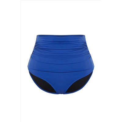 Lacivert Yüksek Bel Korseli Büzgü Detaylı Toparlayıcı Büyük Beden Bikini Altı TBBSS23CR00001