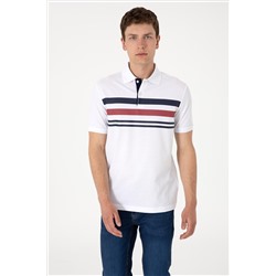 Erkek Regular Fit Polo Yaka Beyaz Tişört