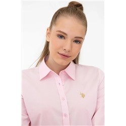 Kadın Pembe Uzun Kollu Basic Gömlek