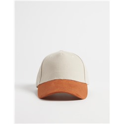 Fake Suede Peak Cap, Men, Beige