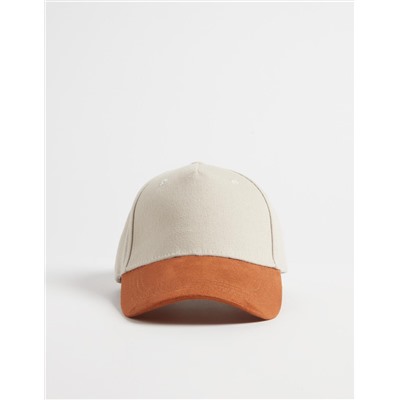 Fake Suede Peak Cap, Men, Beige