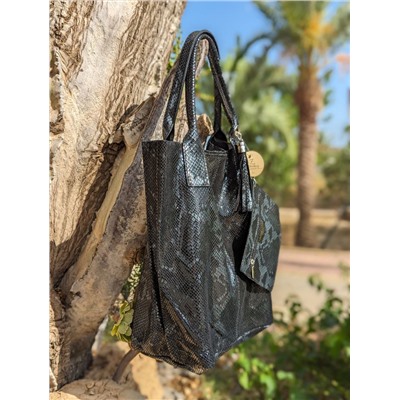 PELLE - Shopper PITON NEGRO АКЦИЯ