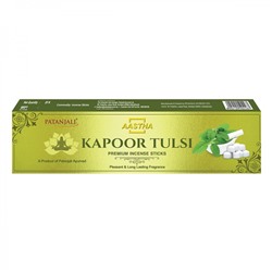 PATANJALI Aastha Premium Agarbatti Kapoor Tulsi Благовоние Капур-Тулси (масальные) 20шт