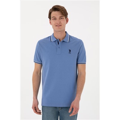 Erkek Regular Fit Polo Yaka Koyu Mavi Basic Tişört