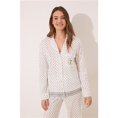 Pijama camisero 100% algodón topos Snoopy