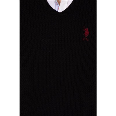 Erkek Siyah V - Yaka Basic Triko Kazak