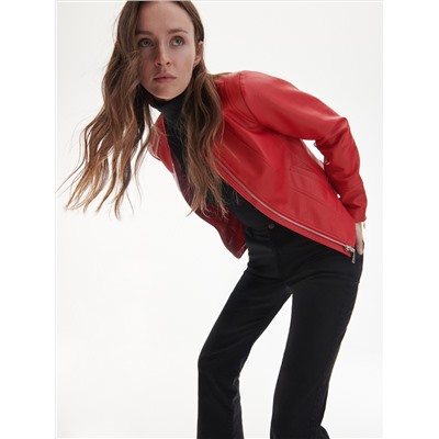 Bikerjacke in Lederoptik