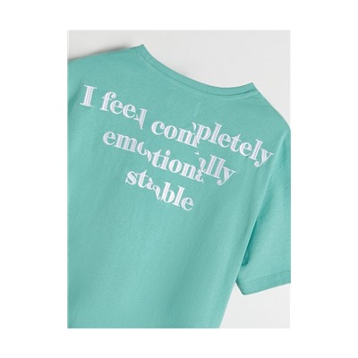 T-Shirt mit gesticktem Schriftzug