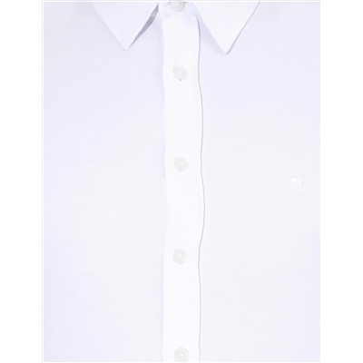 Beyaz Slim Fit Armürlü Gömlek