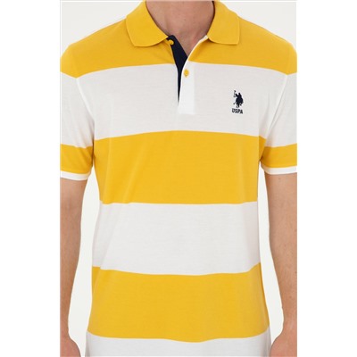 Erkek Regular Fit Polo Yaka Safran Tişört