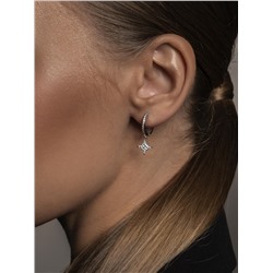 Серьги из серебра с фианитами родированные 925 пробы 11-1154р
