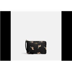 Corner Zip Wristlet With Penguin Print