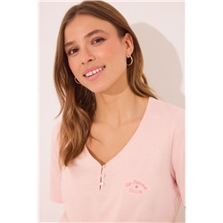 Pijama Capri 100% algodón naranja rayas