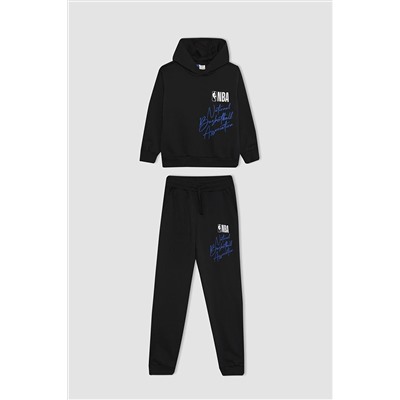 Defacto Erkek Çocuk NBA Wordmark Sweatshirt Eşofman Altı 2'li Takım B3016A823WN