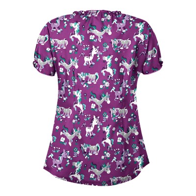UA Frolic In The Flowers Berry Burst Print Scrub Top