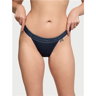 Logo Cotton Tanga Panty