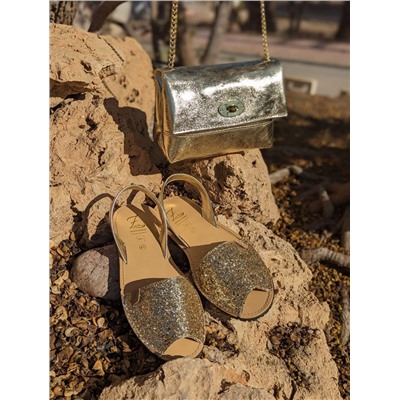 AB. Zapatos 320-5 platino+PELLE-007-17 oro