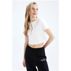Defacto Coool Fitted Basic Kısa Kollu Crop Tişört T9631AZ21SP