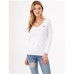LONG SLEEVE V-NECK T-SHIRT