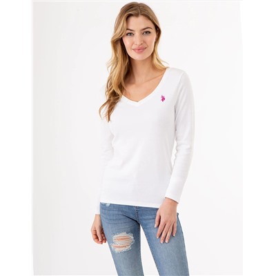 LONG SLEEVE V-NECK T-SHIRT