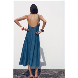 Z1975 DENIM STRAPPY MIDI DRESS