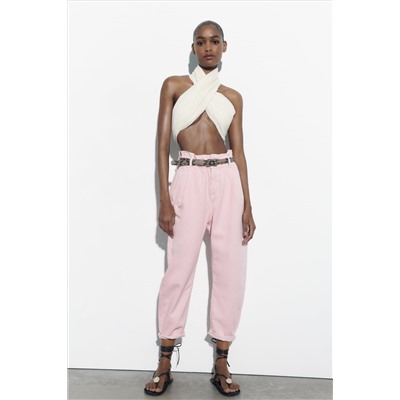 Z1975 BAGGY HIGH-WAIST PAPERBAG JEANS WITH BELT