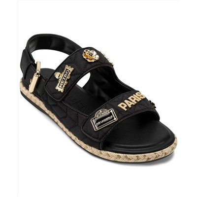KARL LAGERFELD PARIS Women's Charlay Rue Pins Espadrille Flat Sandals