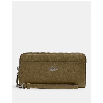 Accordion Zip Wallet With Wristlet Strap