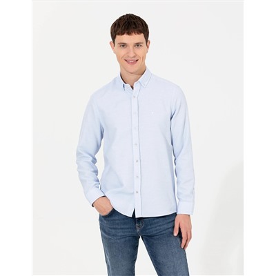 Mavi Slim Fit Uzun Kollu Gömlek