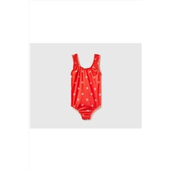 United Colors of Benetton Kız Çocuk Pembe Kalp Desenli Mayo Pembe 623P3HGZ0I00F