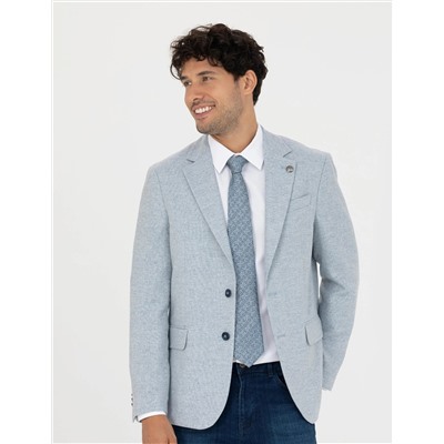 Açık Mavi Slim Fit Ceket