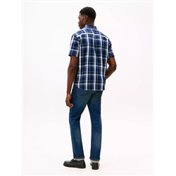 Regular Fit Plaid Denim Shirt